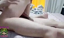 Qingteng sister gives handjob, rides, and does doggystyle with wet pussy in quickie.