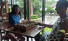 Why did the step sister lose the game and get cum on her face?