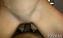 Teen gives a deep-throat blowjob, then gets pounded hard in rough POV sex. European babe loves it raw.