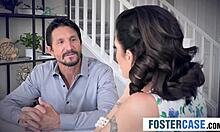 Huge tits milf and husband invite teen for taboo threesome sex.