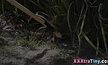 Petite teen struggles to ride a massive cock with skill. Her small frame takes every inch!