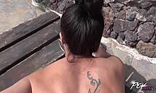 what makes a super horny spanish brunette with big tits bang a stranger outdoors?