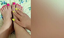 Shy babe strokes her little 18+ legs after a shower and shoots it on her phone - luxuryorgasm