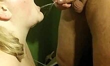 milf takes cum and piss in mouth for amateur cumshot