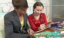 Little teen sucking big cock and fucking anal