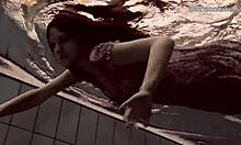 Loris licicia swims naked underwater in bikini striptease