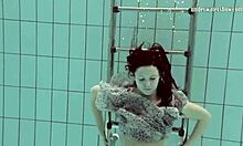 Loris licicia swims naked underwater in bikini striptease