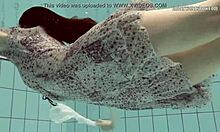 Loris licicia swims naked underwater in bikini striptease