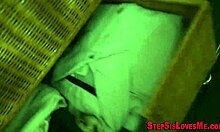 Teen lesbian licks stepsis pussy in pov fingering session.