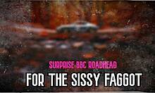 Surprise BBC Roadhead Turns Sissy Faggot Wild in Homemade College Femdom Cowgirl Ride