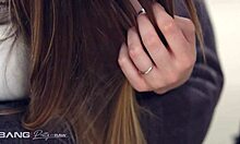 Pretty and raw - busty Lexxi Steele's first threesome, I licked her shaved pussy while he fucked me rough