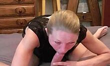 Belgian milf performs amazing deepthroat blowjob in lingerie