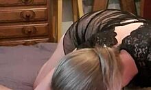 Belgian milf performs amazing deepthroat blowjob in lingerie