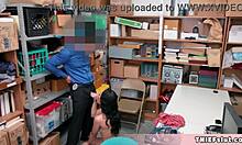 Caught shoplifter gets strip search and rough fuck