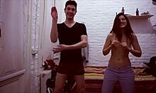 cute teen dances and receives an extra gift