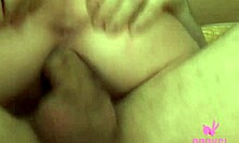 Mouthwatering 18-year-old Bridget bends over on the bed, taking a throbbing cock in deepthroat, cumshot, and riding positions.