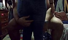 hot amateur brunette with big ass rides hard for creampie