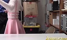 Rebel blonde sucks huge white cock roughly in office