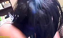 Ebony girl bent over for big black cock in homemade video