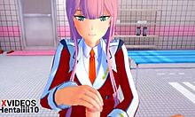 Zero Two Gives Passionate Blowjob In Hentai