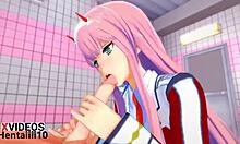 Zero Two Gives Passionate Blowjob In Hentai