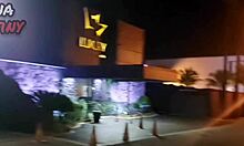 Bruna blows my monster cock in the luxuria club parking lot