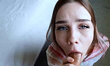 Fox Alina Bent Over In School Uniform Gets Cum On Skirt