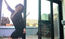 Japanese babe fingering her hairy pussy in uncensored closeup action