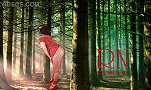 giant secretary towers over surprised manager in office