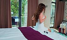 Sharing hotel room with sexy big-titted milf