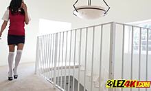 Petite teens in lingerie share sensual moments on camera