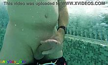 Gay Guy JERKS OFF Fat Cock in Public Thermal Pool