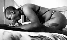 sexy ebony milf sucks huge bbc in retro style