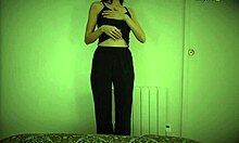 Young teen performs striptease on stage