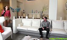 Stepdad devours Molly's wet shaved pussy.