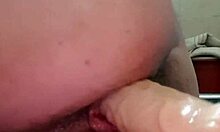 dildo in my ass opens up like a flower during hardcore masturbation
