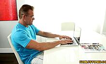 Britanny Shae Bent Over, Getting Fucked Hard In Doggystyle By Her Step Dad. Intense Cock Action With Brunette Teen.