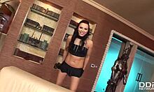 Sultry teen enjoys deepthroat and anal with toys