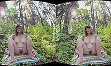 Soshabelle squirts outdoors with toys