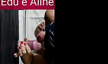 aline sucking and taking facial at glory hole 😏