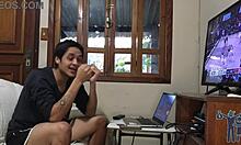 She begged for it during the game, so I thrust hard.