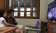 She begged for it during the game, so I thrust hard.