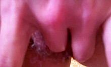 Perfect redhead teen shows off creamy tight pussy