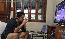 She begged for it during the game, so I thrust hard.