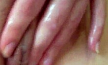 Perfect redhead teen shows off creamy tight pussy