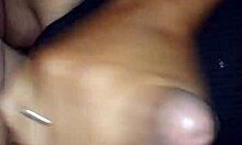 my girlfriend gives a handjob to my friend, leading to a cumshot in this casual homemade video.