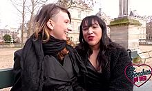 Bianca and Melany, two naughty French lesbians in steamy action