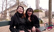 Bianca and Melany, two naughty French lesbians in steamy action