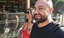 Nicoly Mattos gets intense tattoo on her pussy backstage