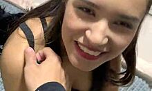 innocent latina teen sucks for halloween candy in nylon outfit